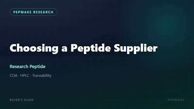 How to Choose a Research Peptide Supplier